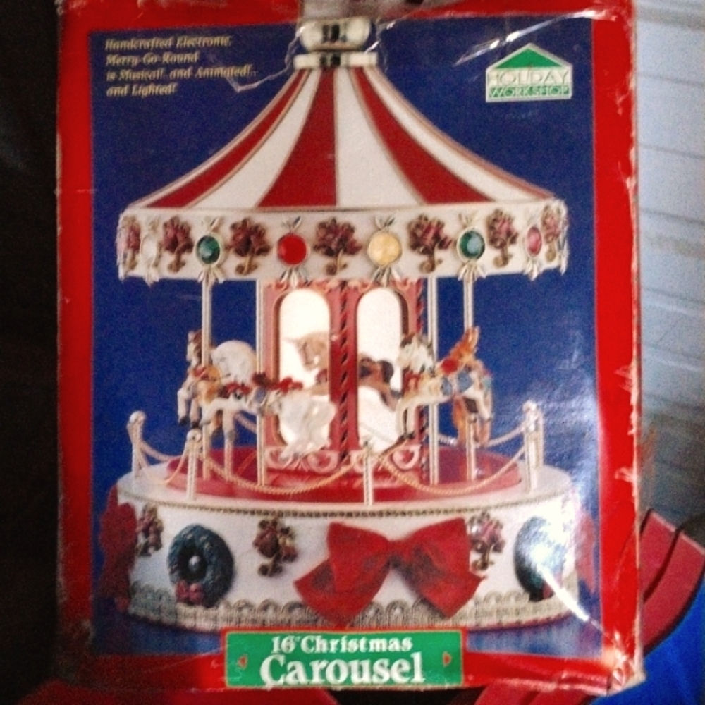 16 in carousel hand crafted musical an lighted velvet top